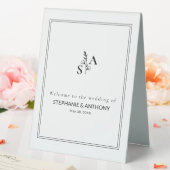 Plaque De Table Mariage Fleur sauvage minimaliste BW Monogram (In SItu (Mariage))