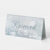 Plaque De Table Mariage Flocons de Neige Réservé (Verso)