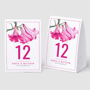 Plaque De Table Mariage floral art en rose parfait de cloche de li