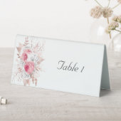 Plaque De Table Mariage Floral blanc rose or rose (En SItu (Tableau))