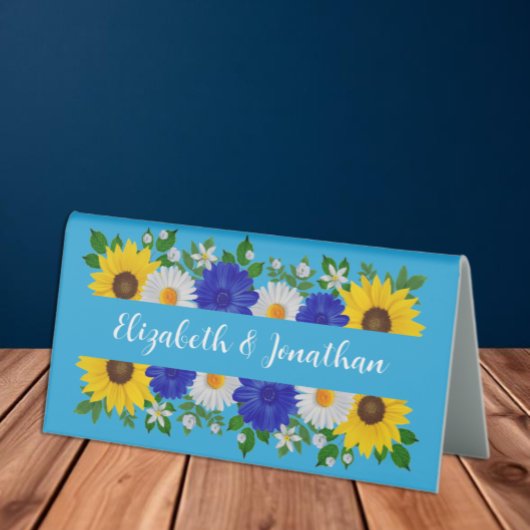 Plaque De Table Mariage Floral bleu ciel d'été