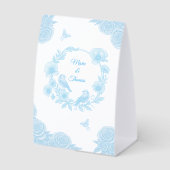 Plaque De Table Mariage Floral Bleu Romantique (Recto)