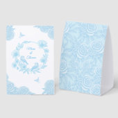 Plaque De Table Mariage Floral Bleu Romantique (Recto/verso)