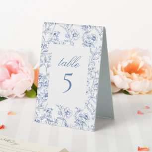 Plaque De Table Mariage Floral Blue Toile