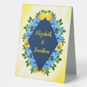Plaque De Table Mariage Floral Citron Ensoleillé (Recto)