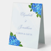 Plaque De Table Mariage Floral d'Hydrangea Bleu (Recto)
