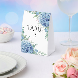 Plaque De Table Mariage Floral Hydrangea Bleue 