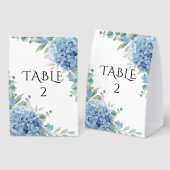 Plaque De Table Mariage Floral Hydrangea Bleue  (Recto/verso)