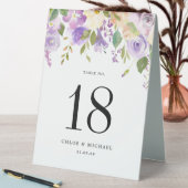 Plaque De Table Mariage floral pourpre Numéro de table (En SItu (Tableau))