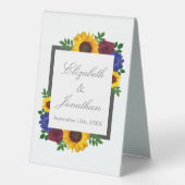 Plaque De Table Mariage floral Rose de tournesol (Recto)