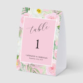 Plaque De Table Mariage Floral Rose Pâle (Verso)
