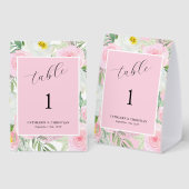 Plaque De Table Mariage Floral Rose Pâle (Recto/verso)