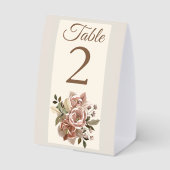 Plaque De Table Mariage Floral Rose Poussiéreux (Verso)