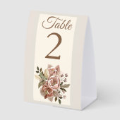 Plaque De Table Mariage Floral Rose Poussiéreux (Recto)