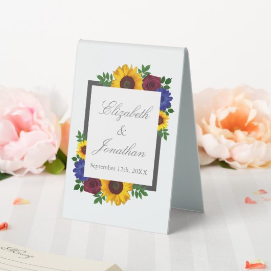 Plaque De Table Mariage floral Rose Tournesol (In SItu (Mariage))