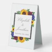 Plaque De Table Mariage floral Rose Tournesol (Recto)