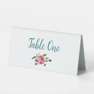 Plaque De Table Mariage floral rose vif Numéro de table