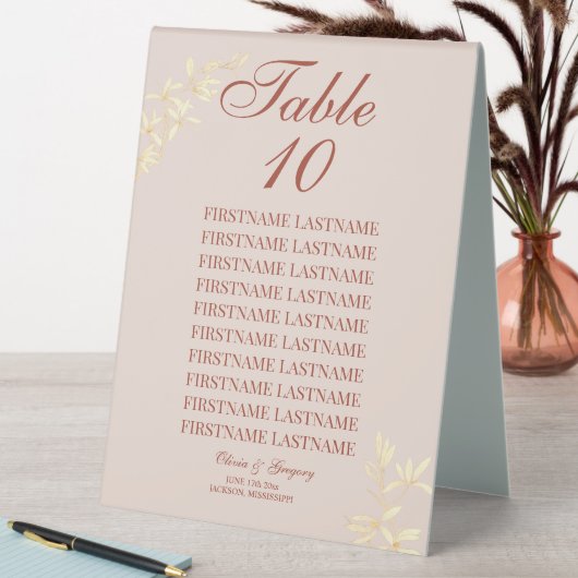 Plaque De Table Mariage floral rustique intemporel (En SItu (Tableau))