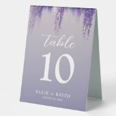 Plaque De Table Mariage Floral Violet Dégradé Fantaisiste (Recto)