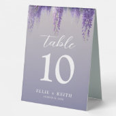 Plaque De Table Mariage Floral Violet Dégradé Fantaisiste (Verso)