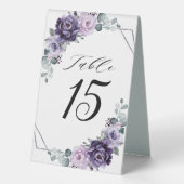 Plaque De Table Mariage géométrique de prune violette Plum Numéro (Verso)