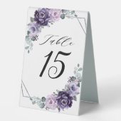 Plaque De Table Mariage géométrique de prune violette Plum Numéro  (Recto)