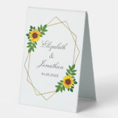 Plaque De Table Mariage géométrique tournesol (Recto)