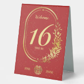 Plaque De Table Mariage Gold Double Happy (Recto)