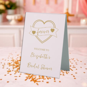 Plaque De Table Mariage Gold Forever Hearts Shower de Mariée