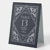 Plaque De Table Mariage gothique Art nouveau céleste argenté Tarot (Recto)