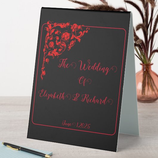 Plaque De Table Mariage gothique sombre (En SItu (Tableau))