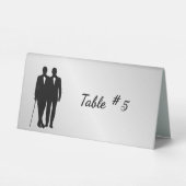 Plaque De Table Mariage gris argenté avec des noms et des dates (Verso)