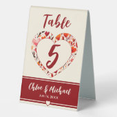 Plaque De Table Mariage Heart Blooms (Verso)