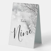 Plaque De Table Mariage hivernal avec neige mousseuse et glace (Verso)
