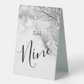 Plaque De Table Mariage hivernal avec neige mousseuse et glace (Recto)