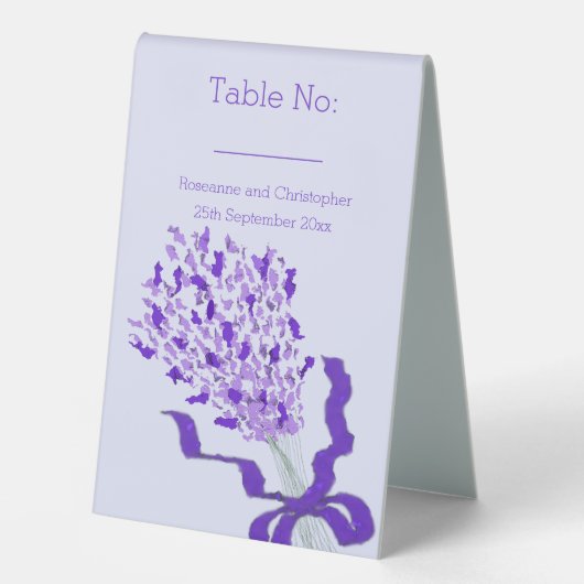 Plaque De Table Mariage Lavender Blush (Recto)