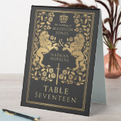 Plaque De Table Mariage Lion royal médiéval noir (En SItu (Tableau))