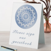 Plaque De Table Mariage Mandala à Dentelle Bleue (En SItu (Tableau))