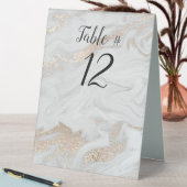 Plaque De Table Mariage marbré d'or et blanc (En SItu (Tableau))