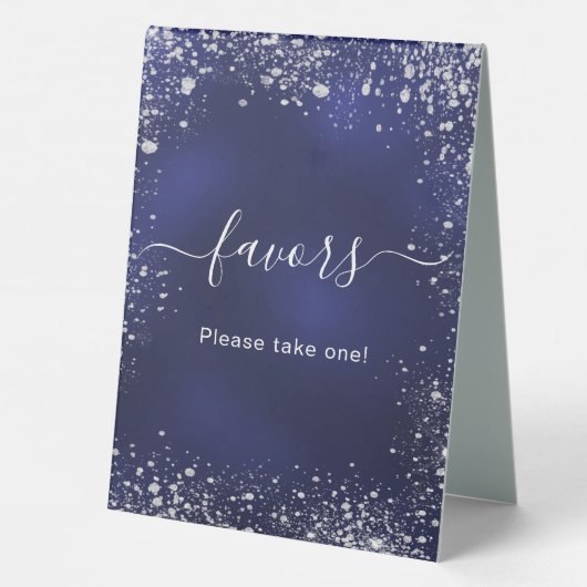 Plaque De Table Mariage marine bleu argent faveurs (Verso)