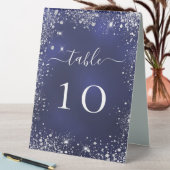 Plaque De Table Mariage marine bleu argent numéro de table (En SItu (Tableau))