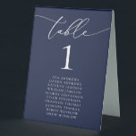 Plaque De Table Mariage minimaliste bleu marine Numéro de tableau<br><div class="desc">Belle,  élégante,  moderne et minimaliste,  carte numéro de table. Entièrement personnalisable. **VEUILLEZ NOTER : Pour commander,  il vous suffit d'ajuster votre numéro de table et d'ajouter chaque numéro à votre panier séparément. Vérifiez ensuite une fois que vous avez terminé.</div>