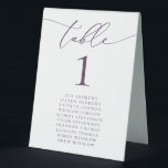 Plaque De Table Mariage minimaliste de prune violette Numéro de ta<br><div class="desc">Belle,  élégante,  moderne et minimaliste,  carte numéro de table. Entièrement personnalisable. **VEUILLEZ NOTER : Pour commander,  il vous suffit d'ajuster votre numéro de table et d'ajouter chaque numéro à votre panier séparément. Vérifiez ensuite une fois que vous avez terminé.</div>