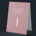 Plaque De Table Mariage minimaliste de roussissement Dusty Rose Nu<br><div class="desc">Belle,  élégante,  moderne et minimaliste,  carte numéro de table. Entièrement personnalisable. **VEUILLEZ NOTER : Pour commander,  il vous suffit d'ajuster votre numéro de table et d'ajouter chaque numéro à votre panier séparément. Vérifiez ensuite une fois que vous avez terminé.</div>