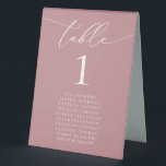 Plaque De Table Mariage minimaliste Dusty Rose Numéro de table<br><div class="desc">Belle,  élégante,  moderne et minimaliste,  carte numéro de table. Entièrement personnalisable. **VEUILLEZ NOTER : Pour commander,  il vous suffit d'ajuster votre numéro de table et d'ajouter chaque numéro à votre panier séparément. Vérifiez ensuite une fois que vous avez terminé.</div>