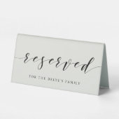 Plaque De Table Mariage moderne beige doux Réservé (Verso)