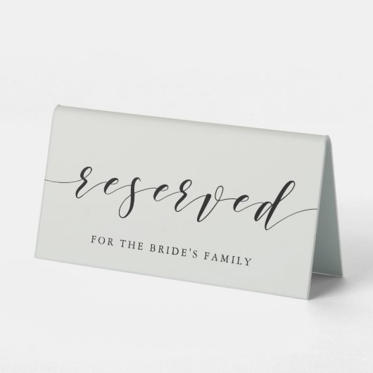 Plaque De Table Mariage moderne beige doux Réservé (Verso)
