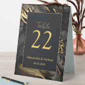 Plaque De Table Mariage moderne Black Gold Tropical (En SItu (Tableau))