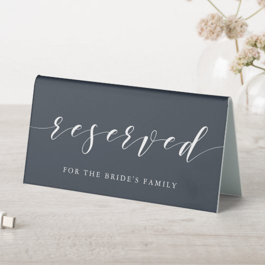 Plaque De Table Mariage moderne Dark Navy Réservé (En SItu (Tableau))