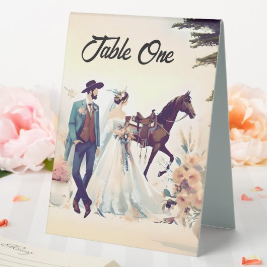 Plaque De Table Mariage moderne de style occidental Cowboy et Brid (In SItu (Mariage))
